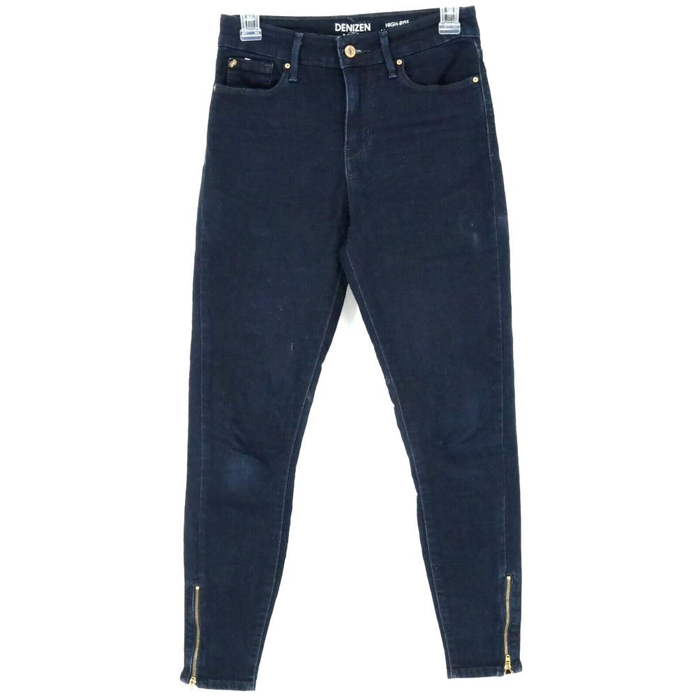 Levis Denizen Jeans Womens 2 High Rise Ankle Zips Skinny Blue Stretch Denim 26 W